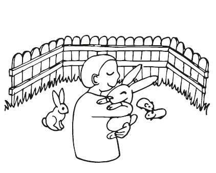 Bildstöd: person kramar kanin